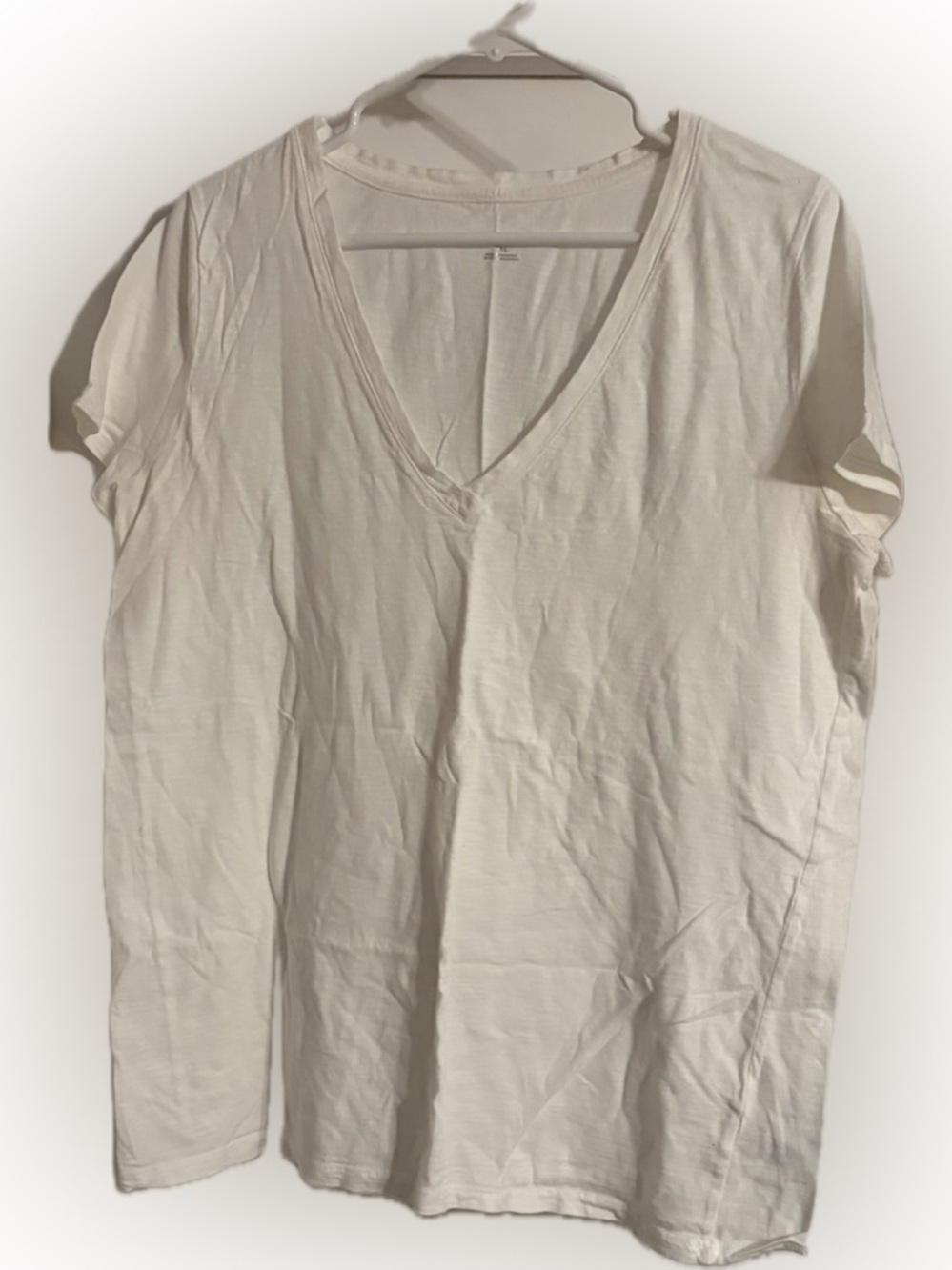 Merona White V-Neck Short Sleeve Tee